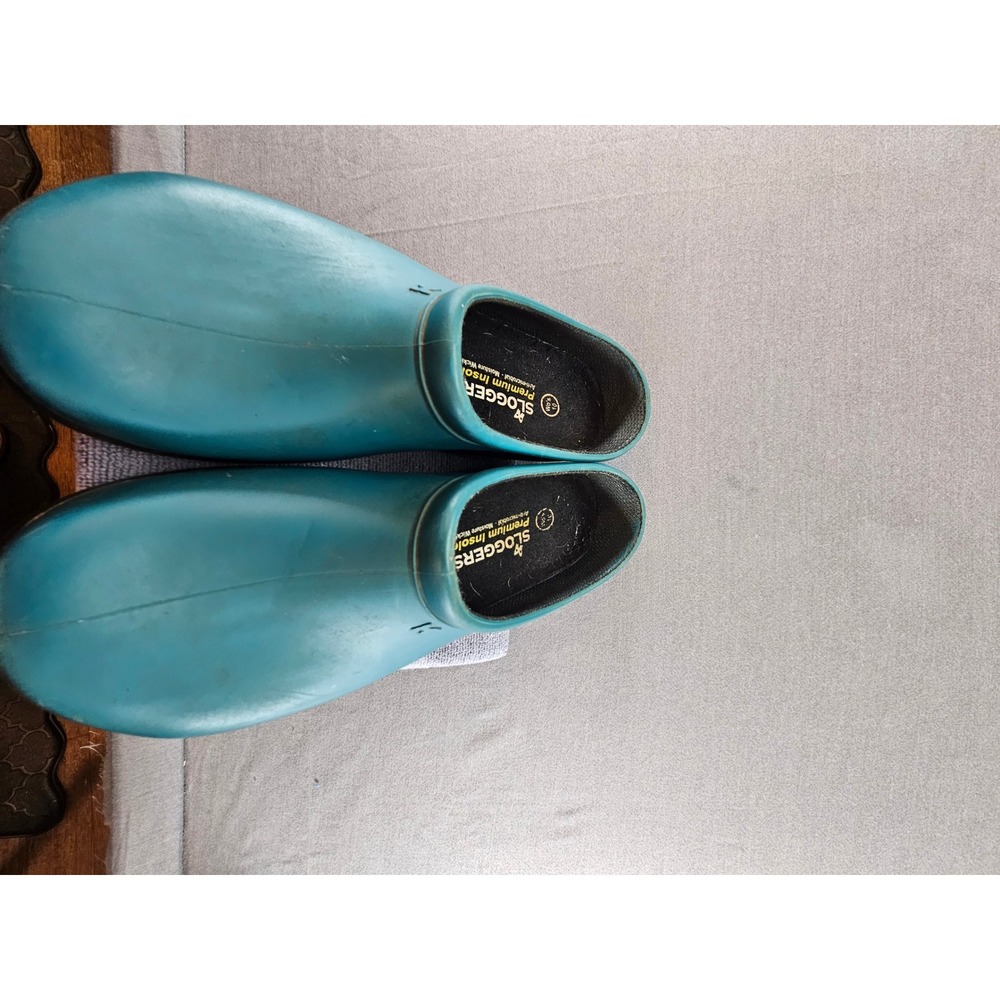Sloggers Teal Blue Garden Shoes Waterproof Slip On Clogs Womens Size 10
